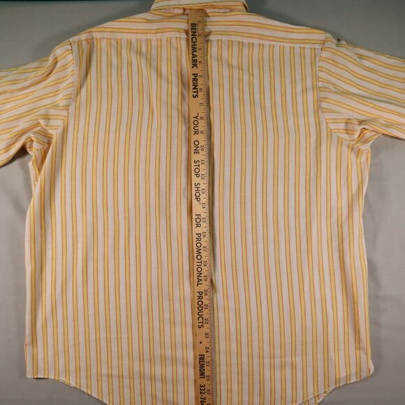 Vintage BVD 70s Neva Press Light Cotton Striped Mens Shirt Long Sleeve 16 1/2 34 - Picture 10 of 11
